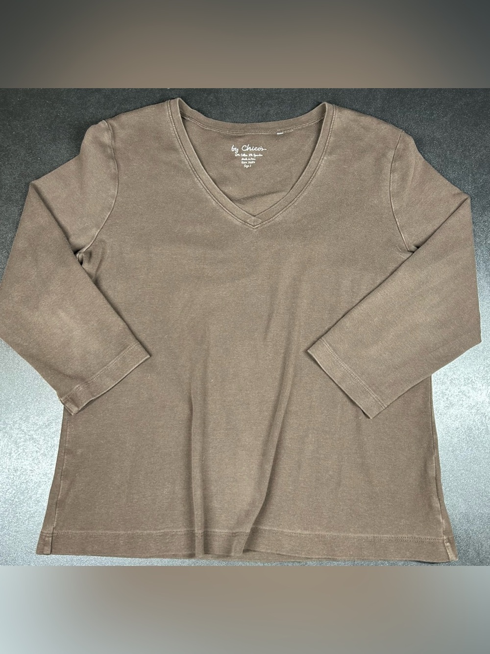 Chico’s Women’s Size 2 (L) Brown V-Neck Top